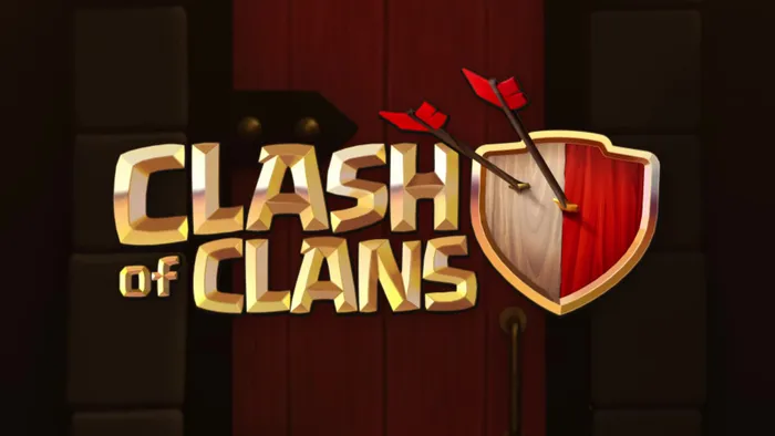Clash of Clans logo with crossed arrows and shield, from the Clash of Cards game trailer