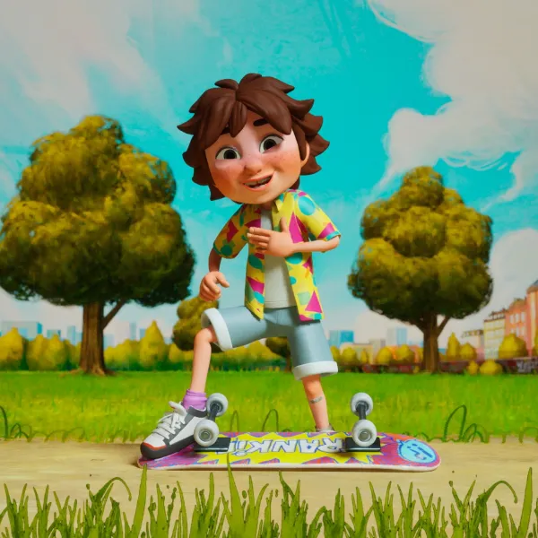 Character still from Frankie Volts, original animated children's series by Hocus Pocus Studio Character still from Frankie Volts, original animated children's series by Hocus Pocus Studio
