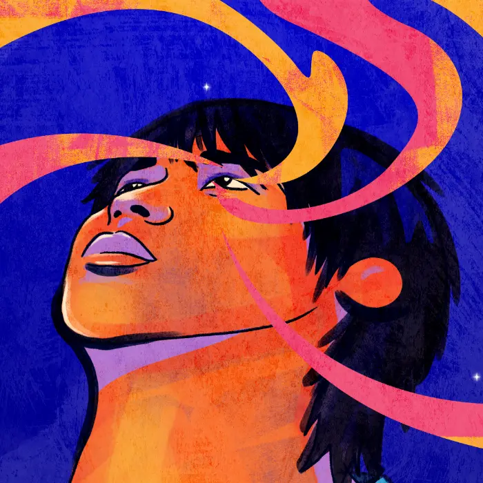 Hand-drawn animation still from the Samsung Galaxy TV commercial, produced by Hocus Pocus Studio for GMO Engine Tokyo